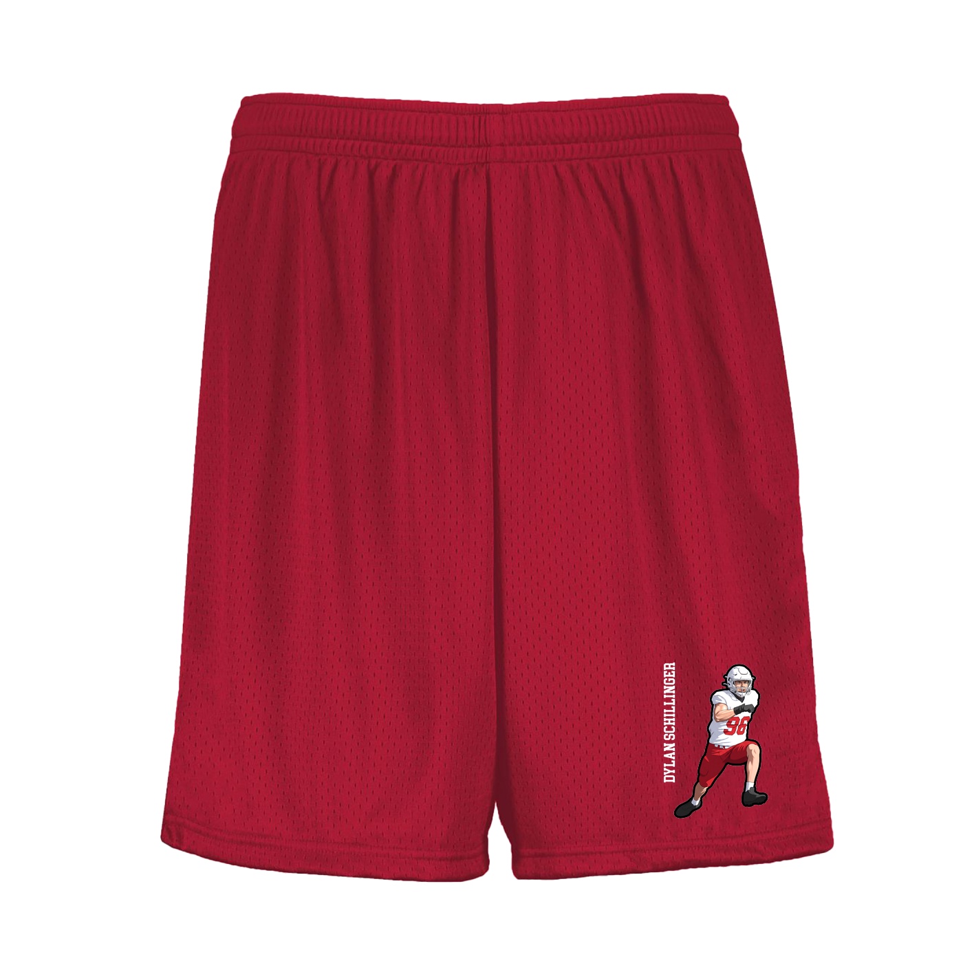 Shorts — Name Vertical in Red