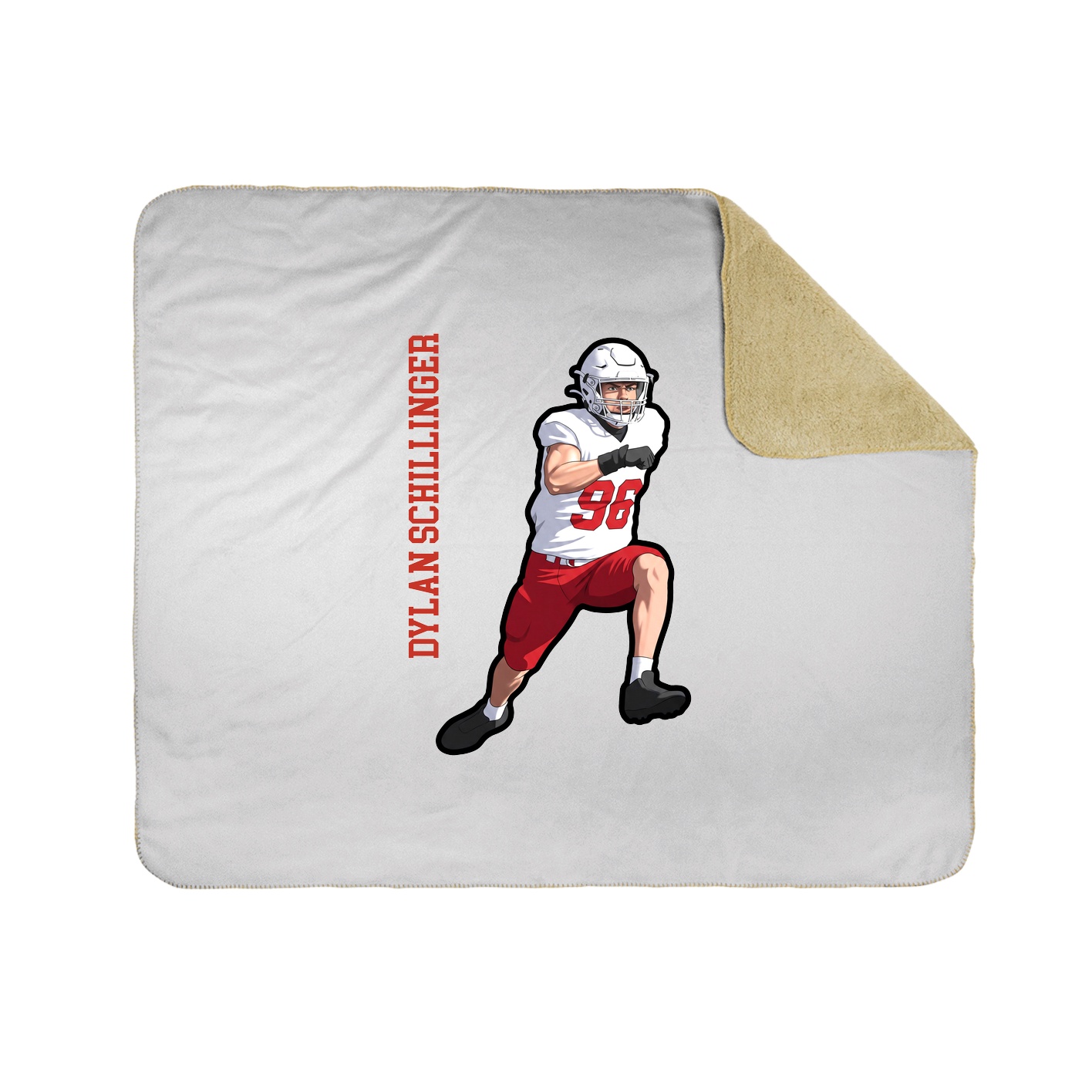 Throw Blanket — Name Vertical in White