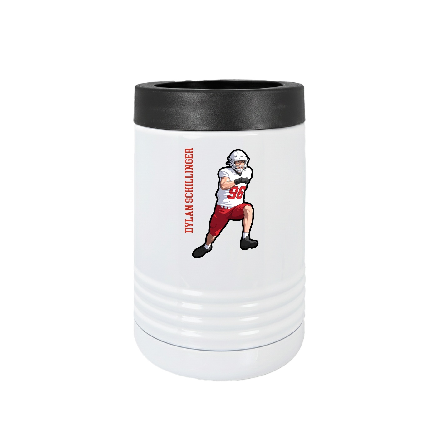 Beverage Holder — Name Vertical in White