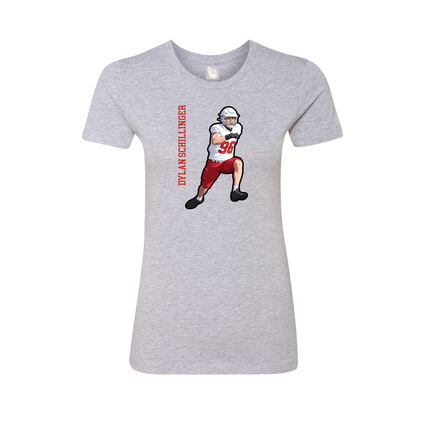 Womens Tee — Name Vertical in Grey