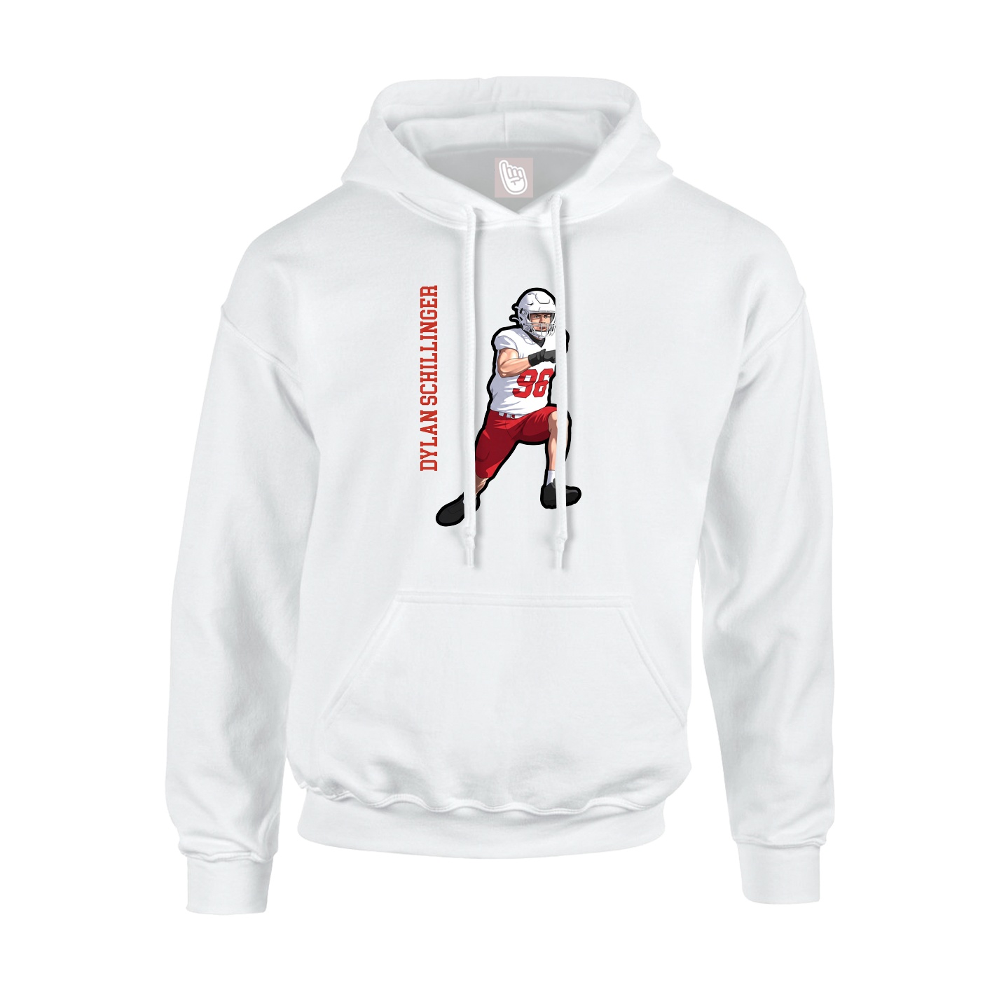 Hoodie — Name Vertical in White