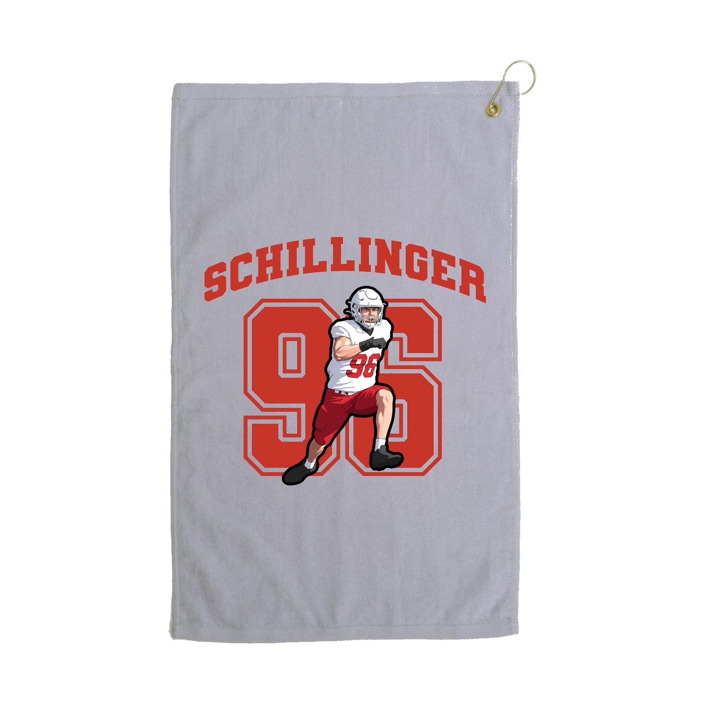 Golf Towel — Number in Grey