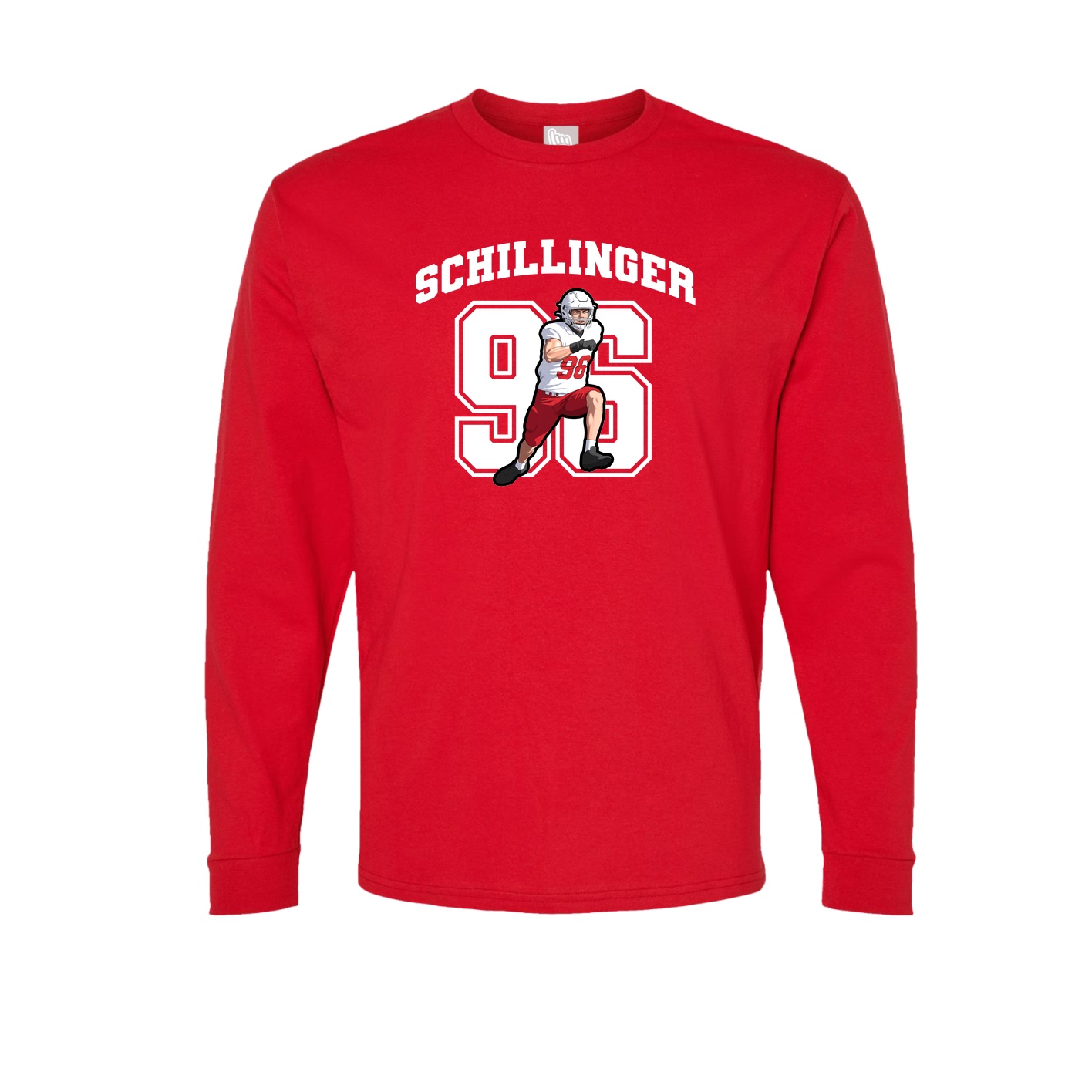Long Sleeve Tee — Number in Red