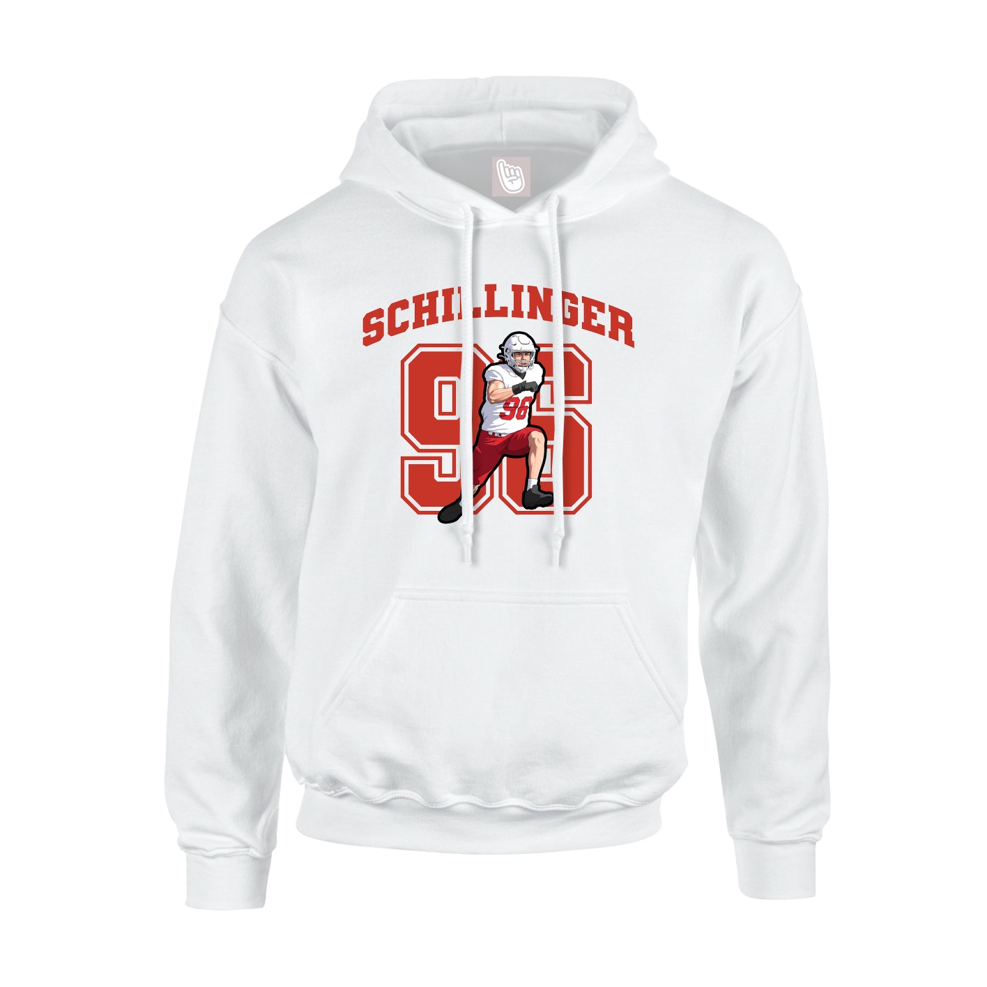 Hoodie — Number in White