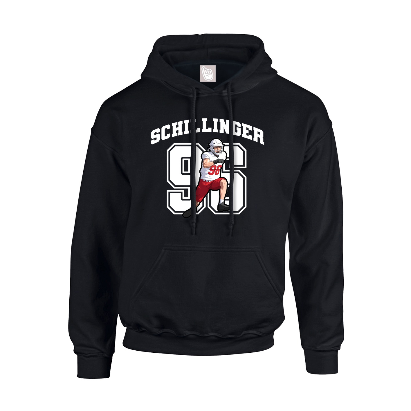Youth Hoodie — Number in Black