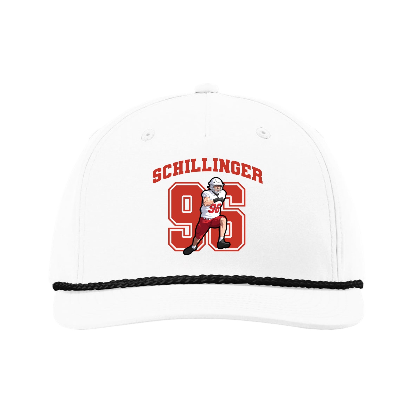 Five-Panel Classic Rope Cap — Number in White