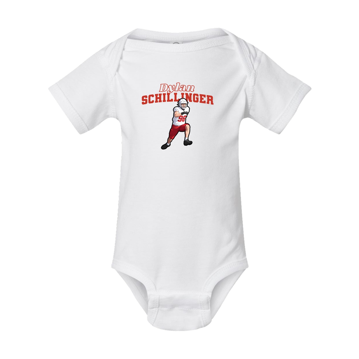 Baby Onesie — Name Arch in White