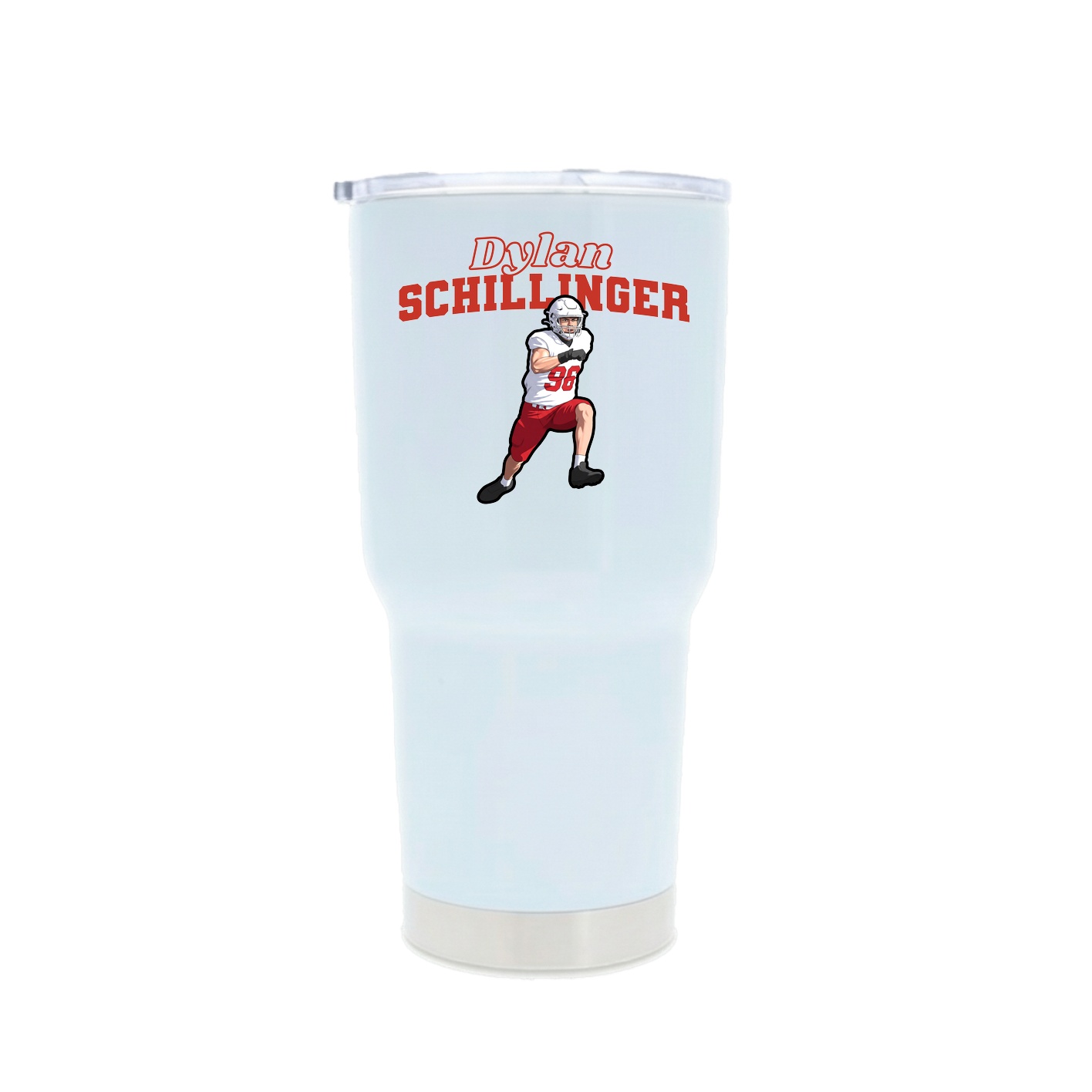 30oz Stainless Steel Tumbler — Name Arch in White