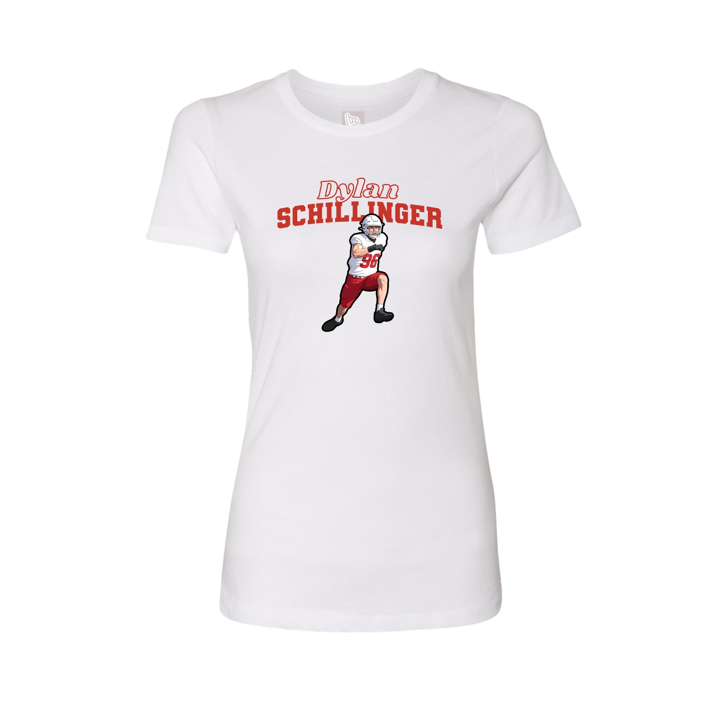 Womens Tee — Name Arch in White