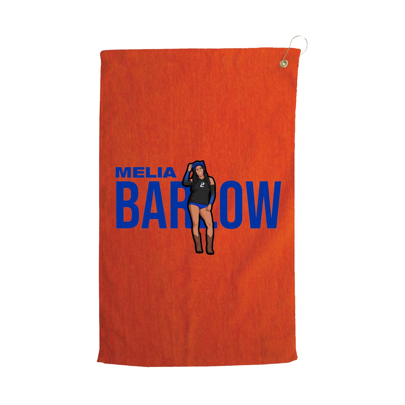 Golf Towel — Player Name in Orange