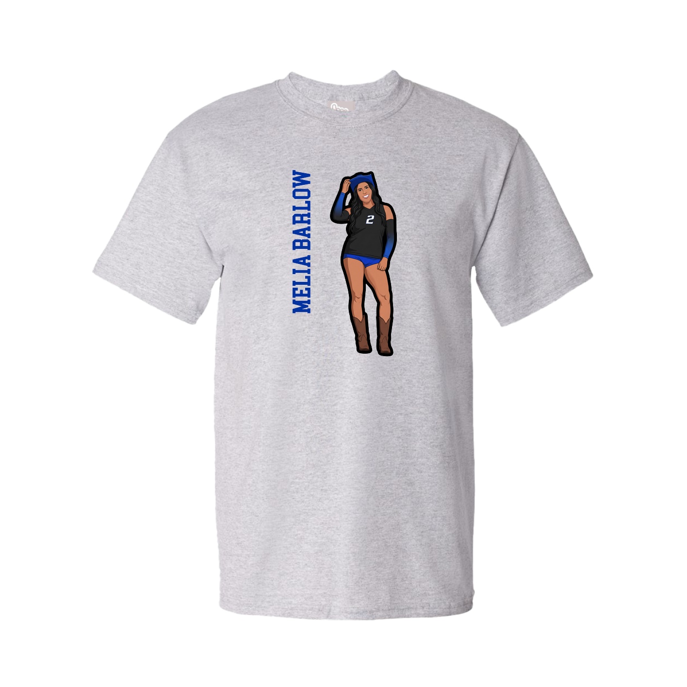 Tee — Name Vertical in Grey