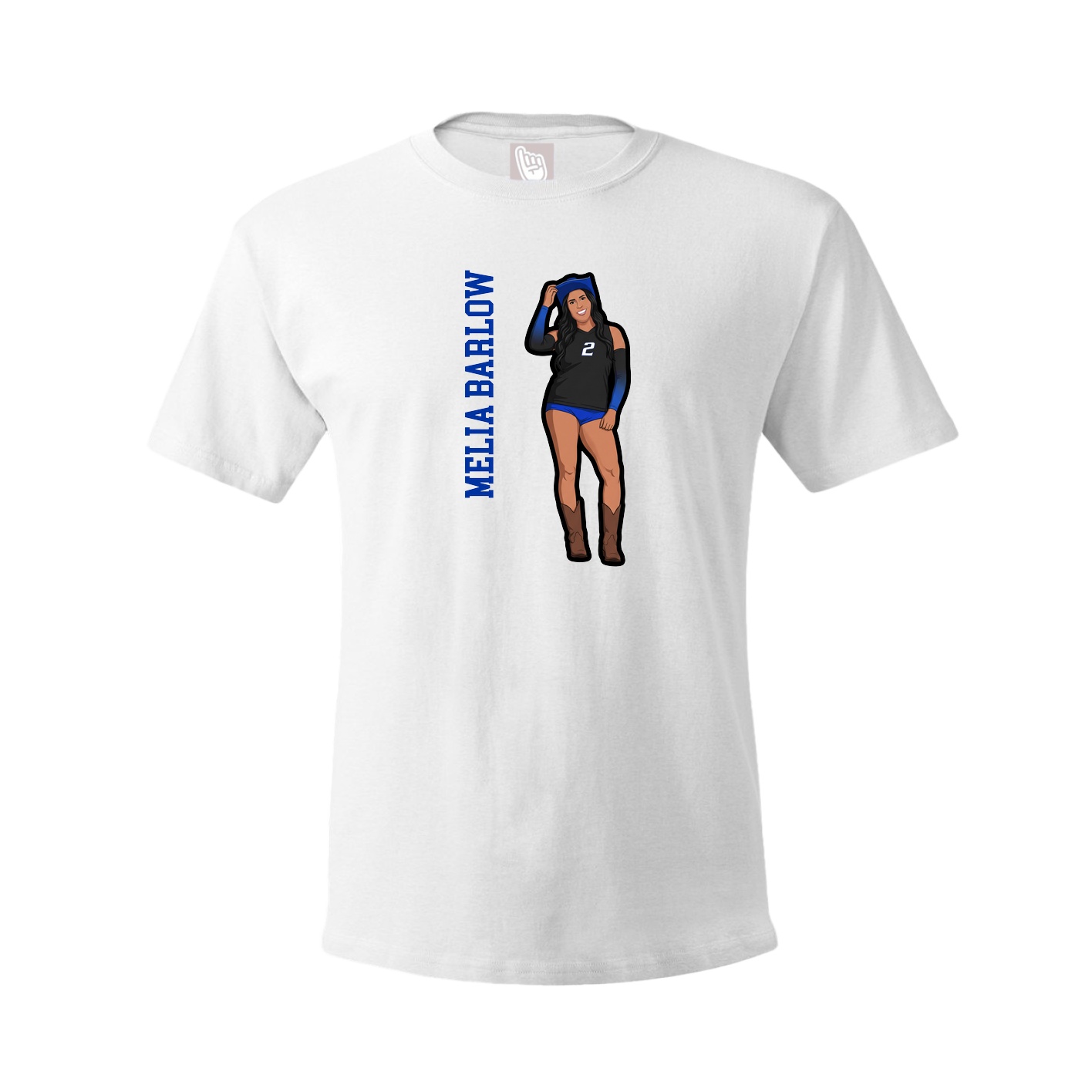Youth Tee — Name Vertical in White