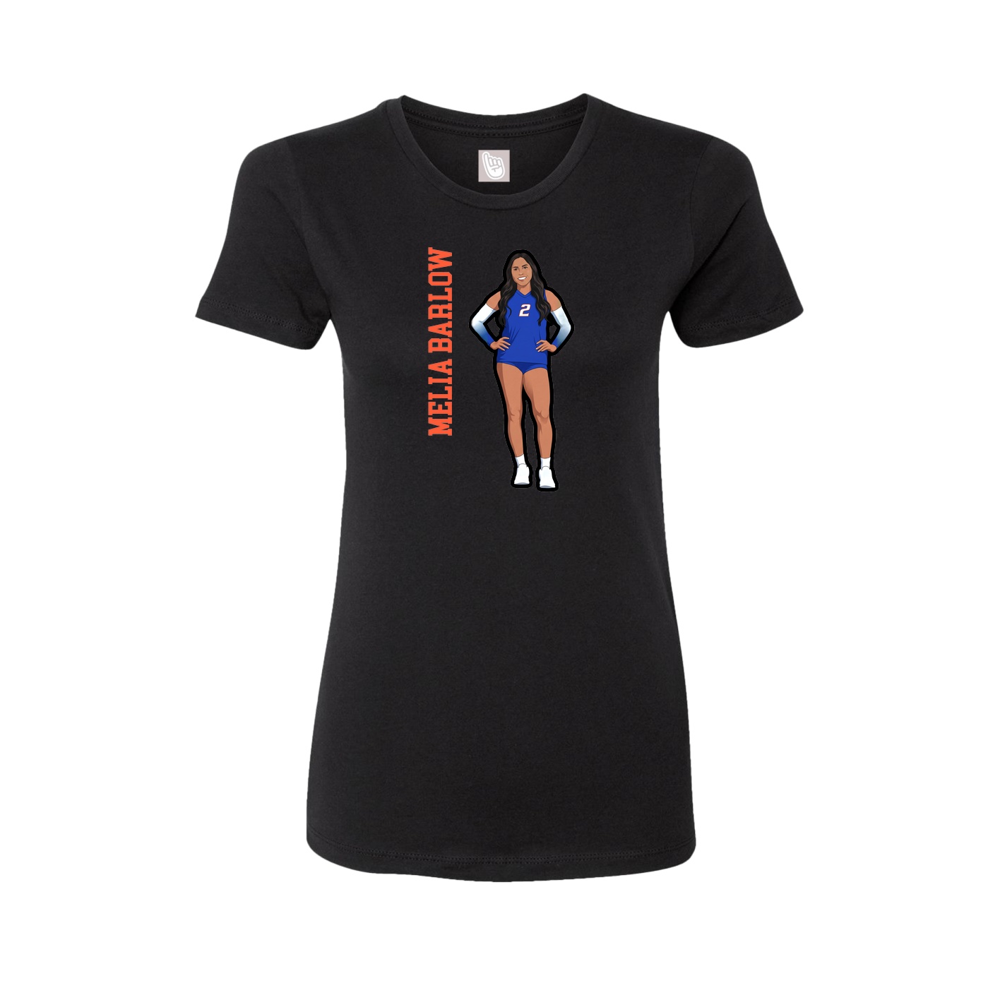 Fitted Women's Tee — Name Vertical in Black