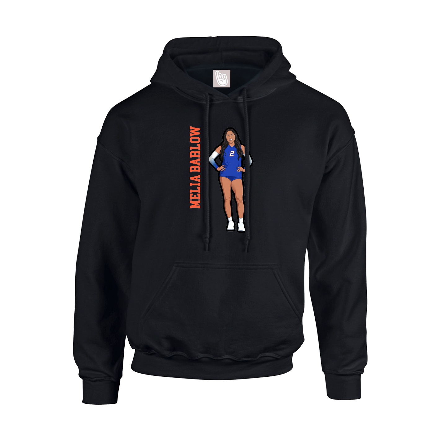 Hoodie — Name Vertical in Black