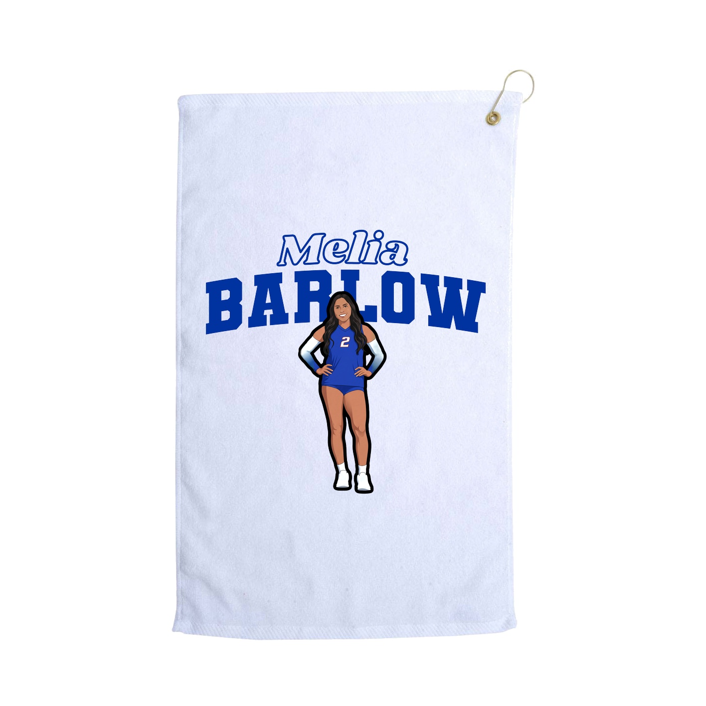 Golf Towel — Name Arch in White