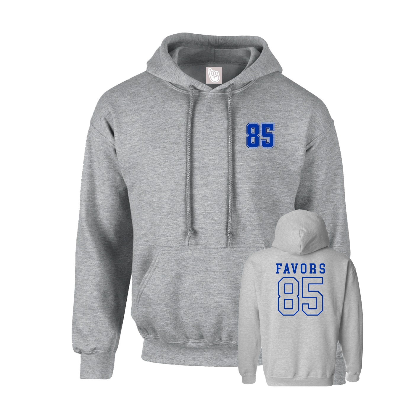 Hoodie — Chest Back in Grey