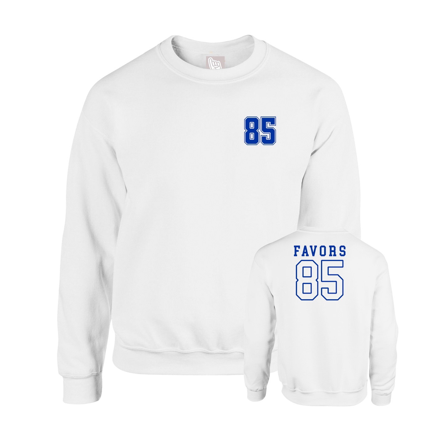 Fleece Crew — Chest Back in White