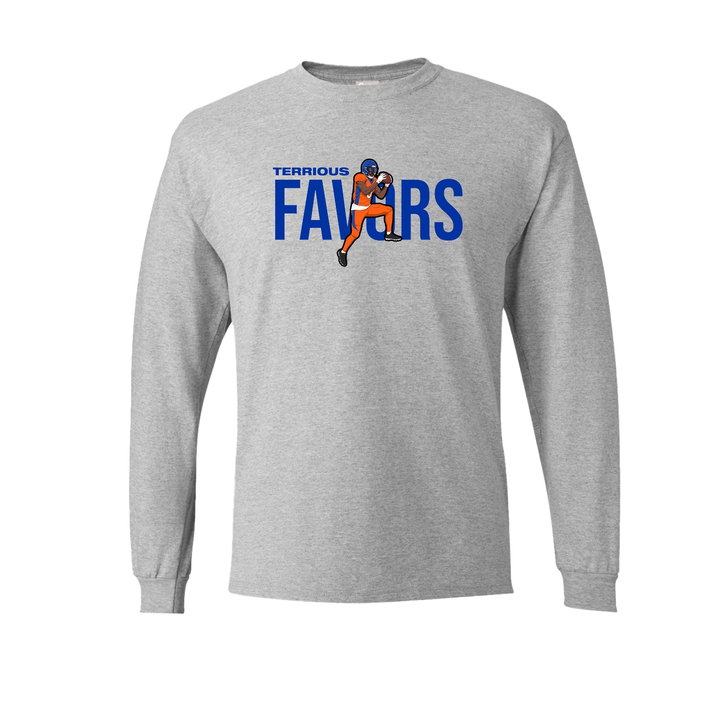 Long Sleeve Tee — Player Name in Grey