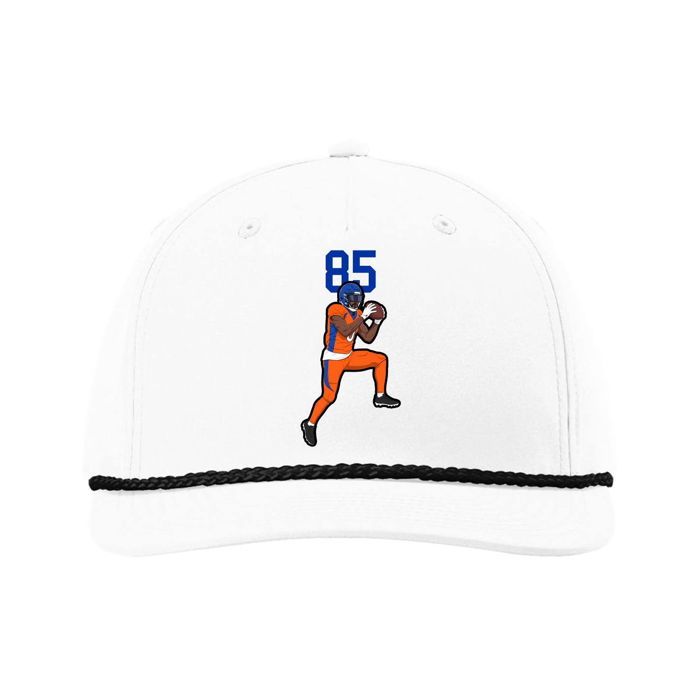 Five-Panel Classic Rope Cap — Number Top in White