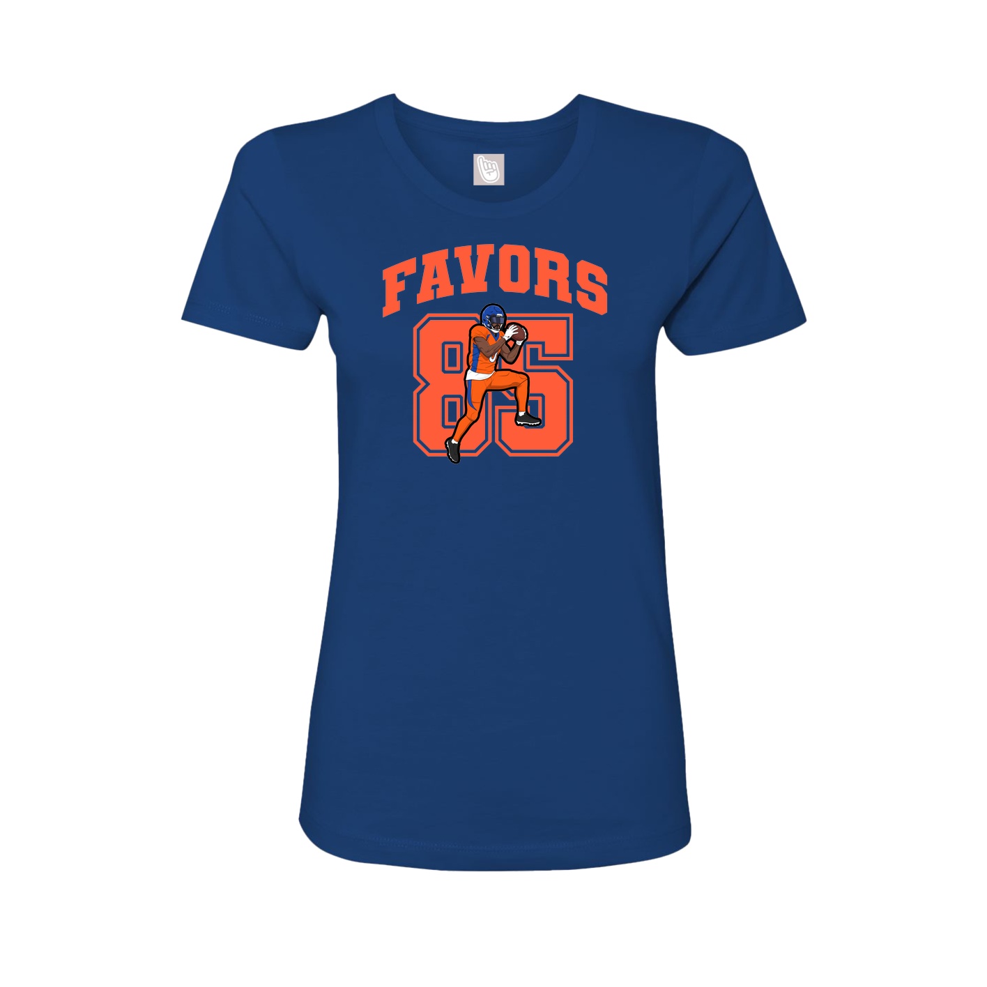 Fitted Women's Tee — Number in Royal