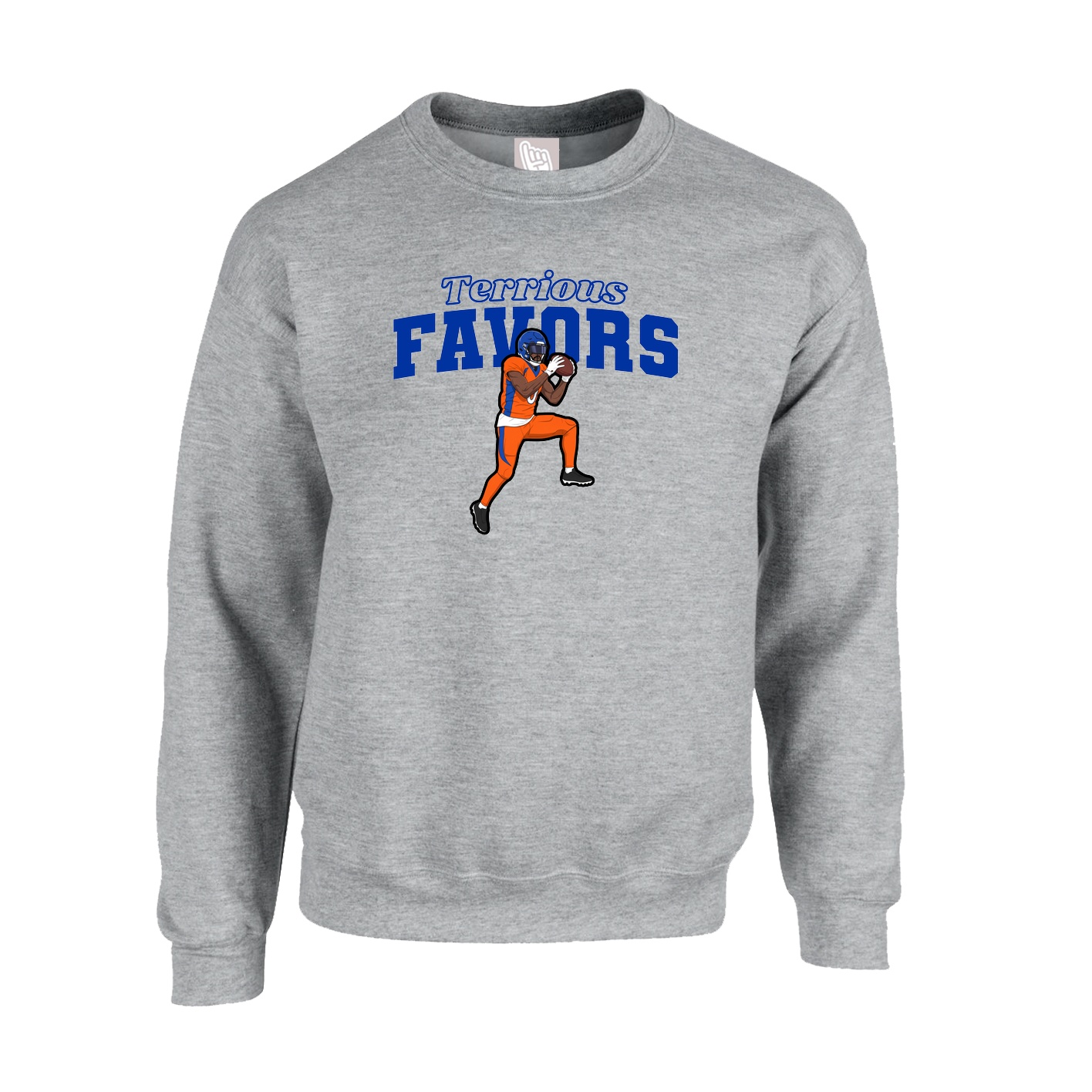 Fleece Crew — Name Arch in Grey