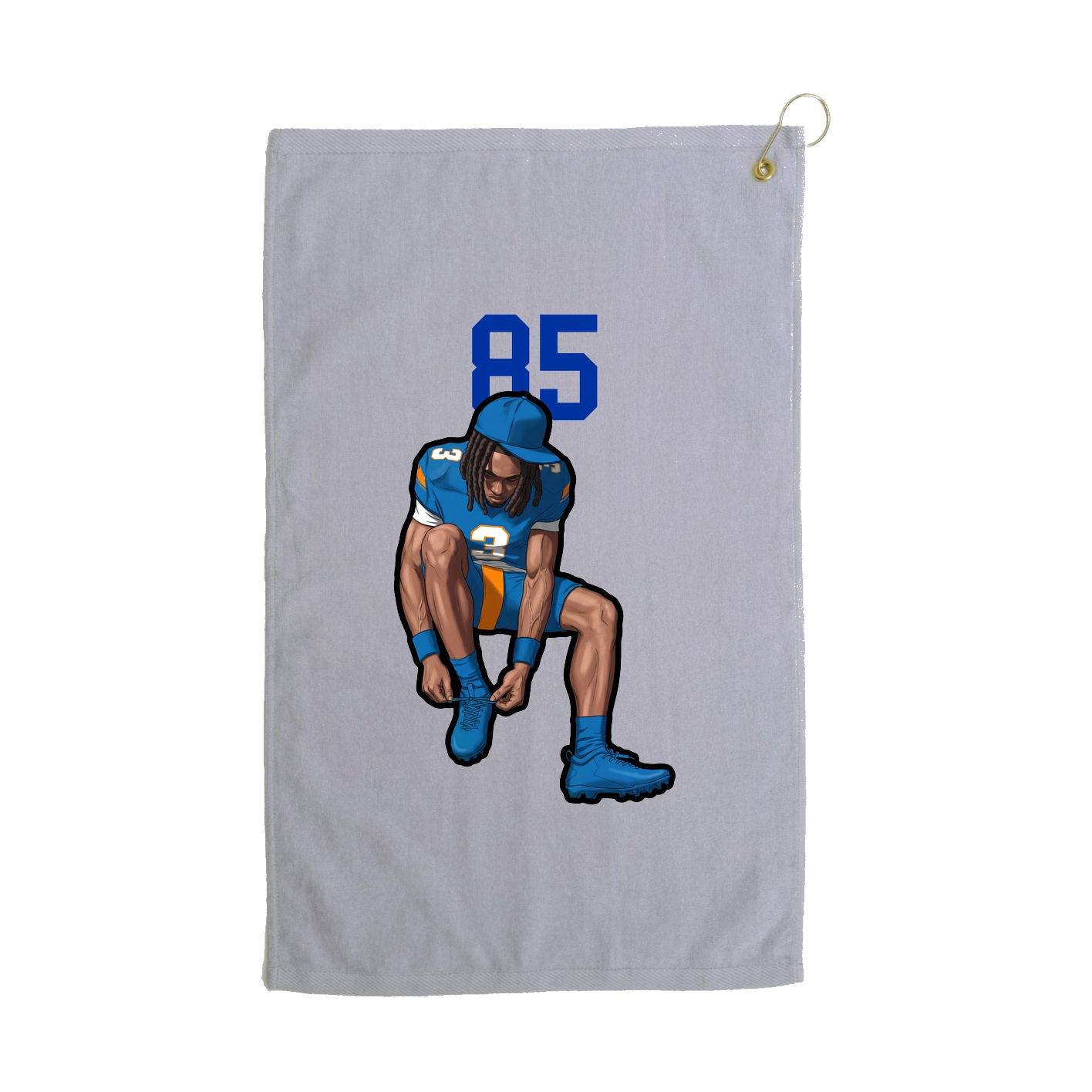 Golf Towel — Number Top in Grey
