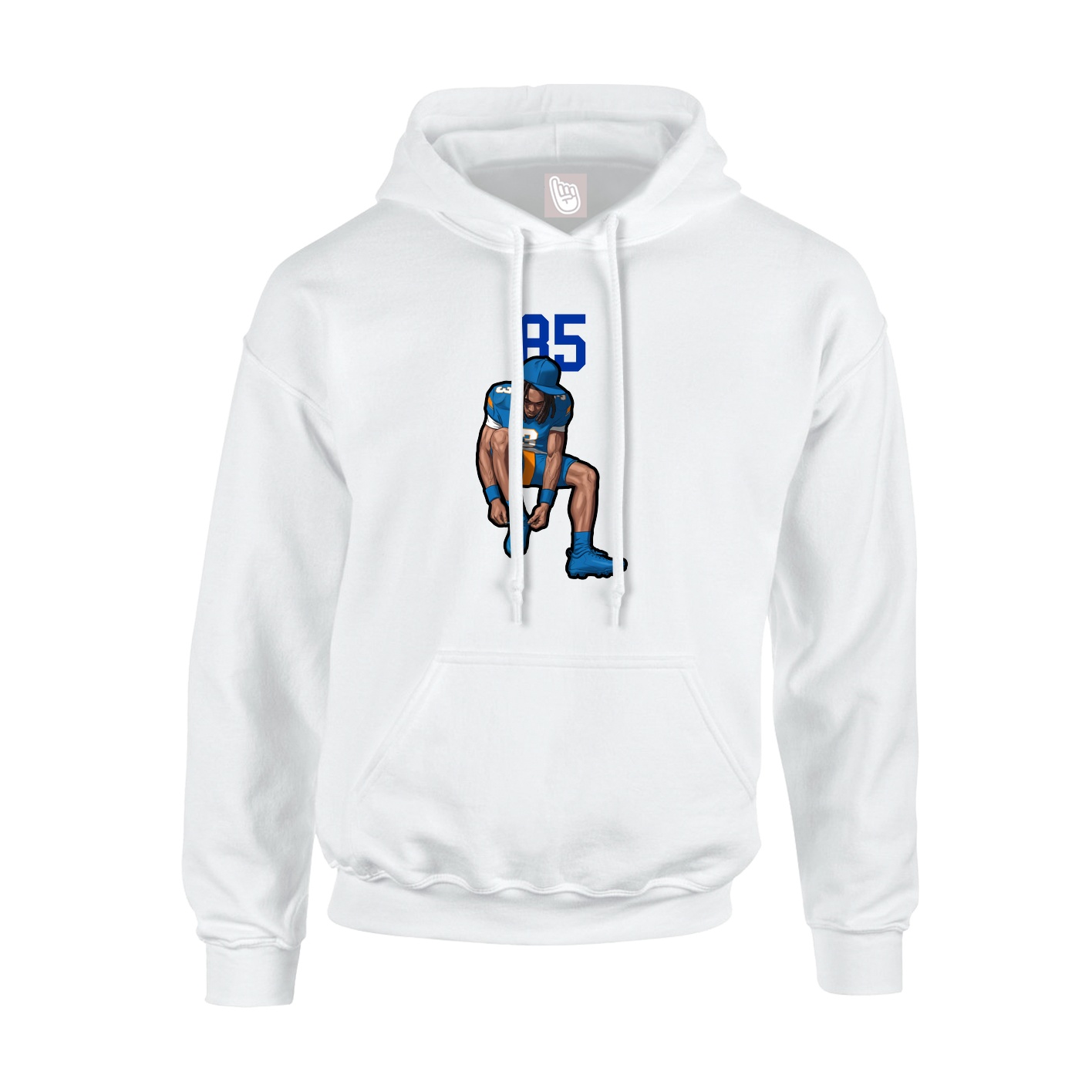 Youth Hoodie — Number Top in White