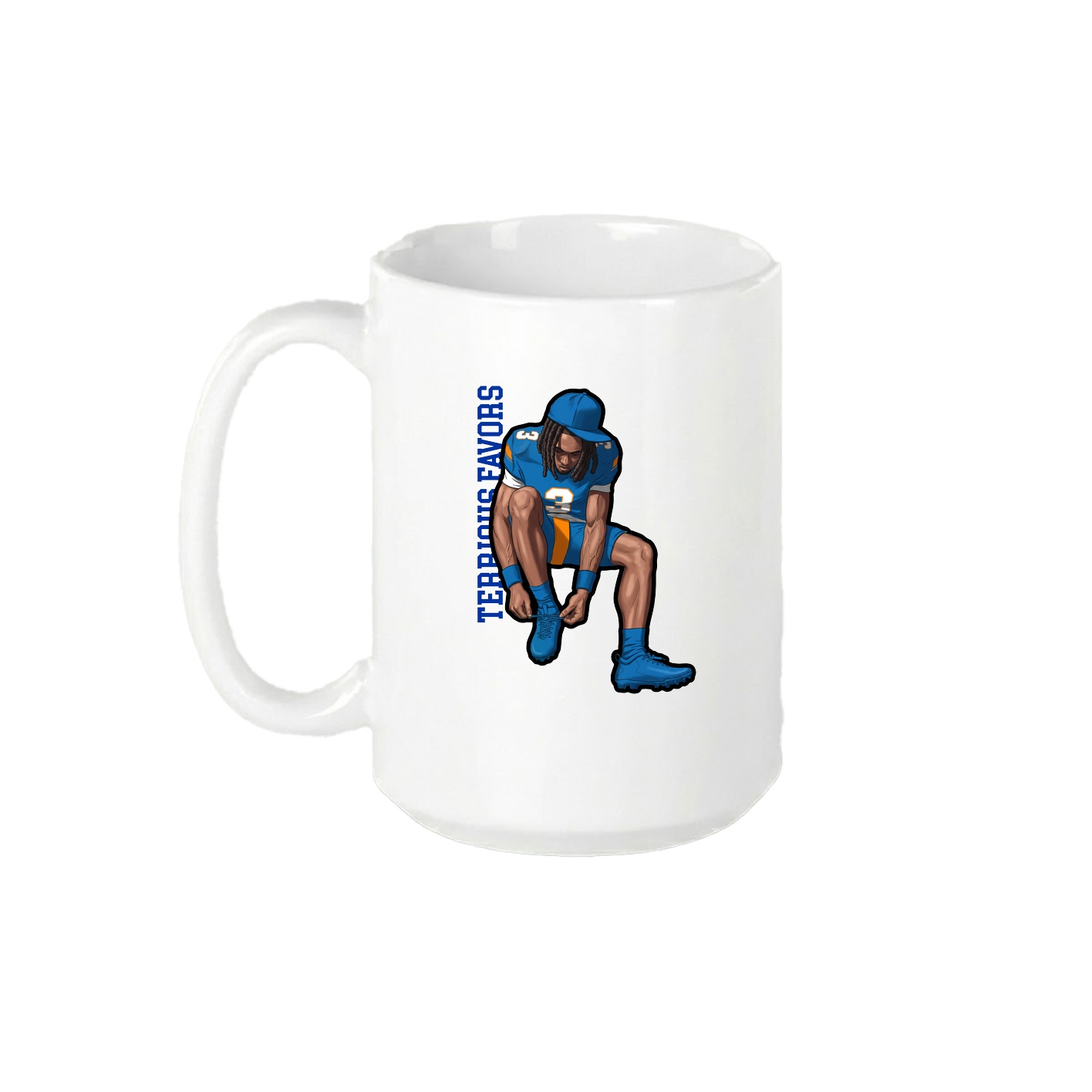 15oz Coffee Mug — Name Vertical in White