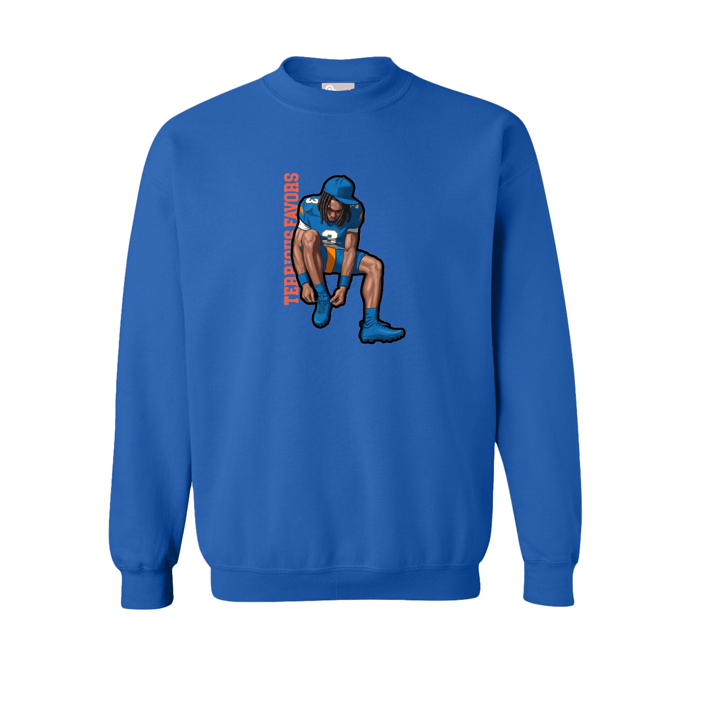 Fleece Crew — Name Vertical in Royal