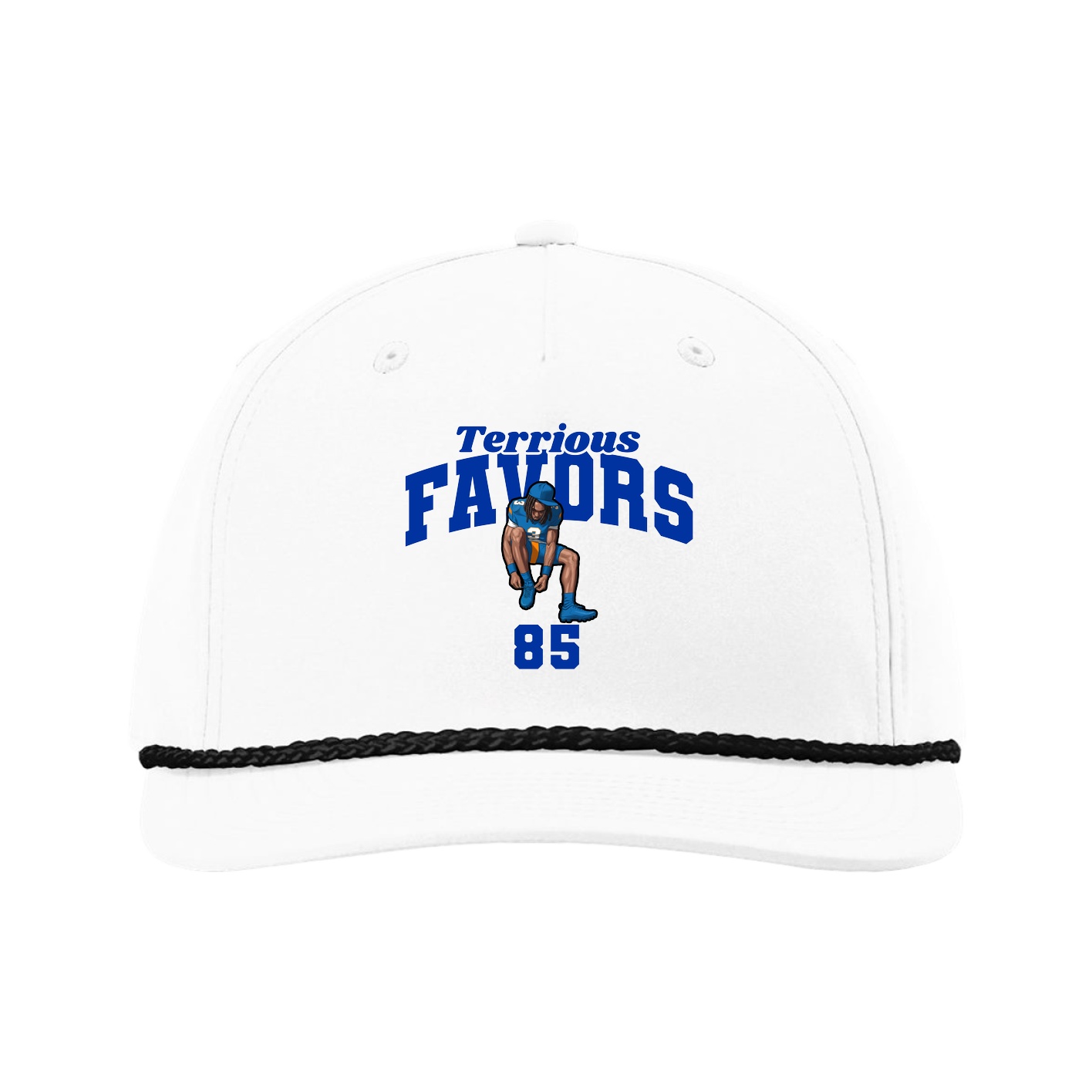 Five-Panel Classic Rope Cap — Signature Arch in White