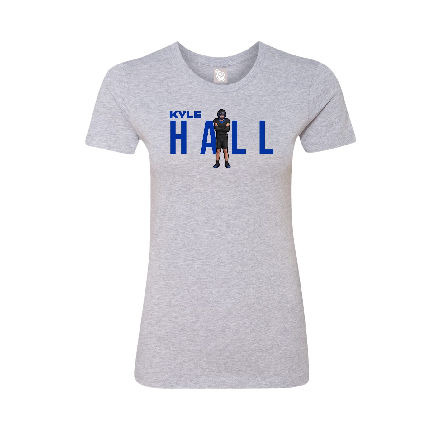 Fitted Women's Tee — Player Name in Grey