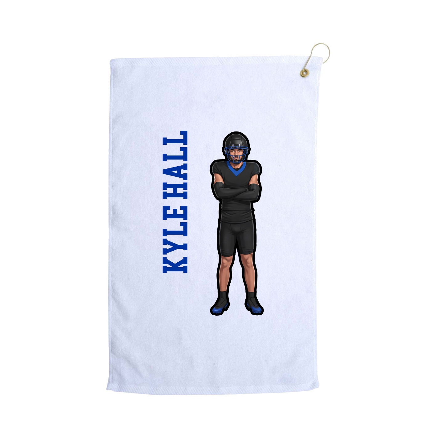 Golf Towel — Name Vertical in White
