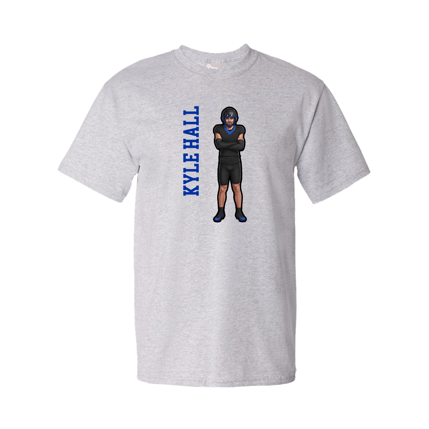 Tee — Name Vertical in Grey
