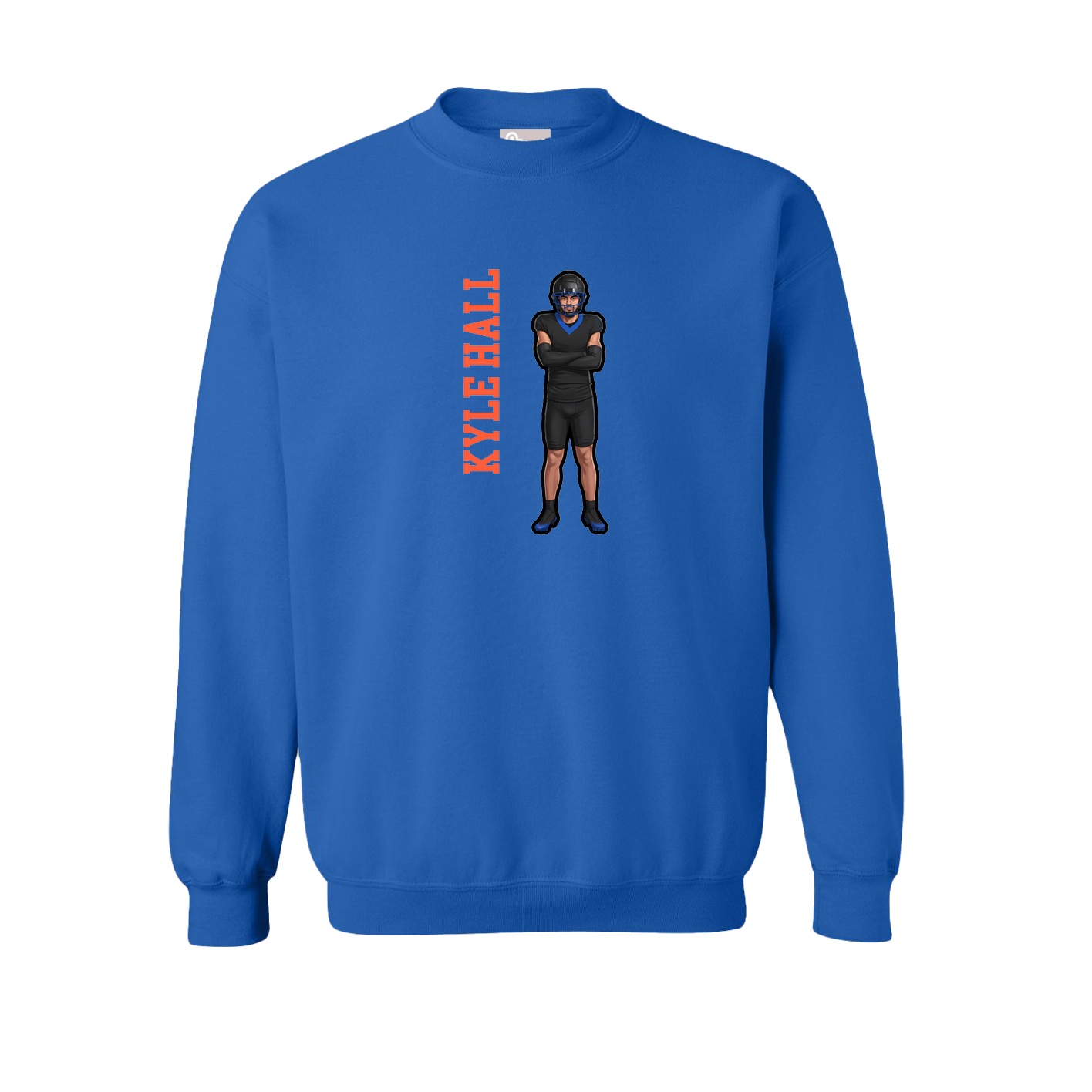 Fleece Crew — Name Vertical in Royal