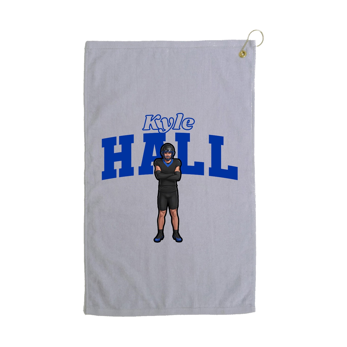 Golf Towel — Name Arch in Grey