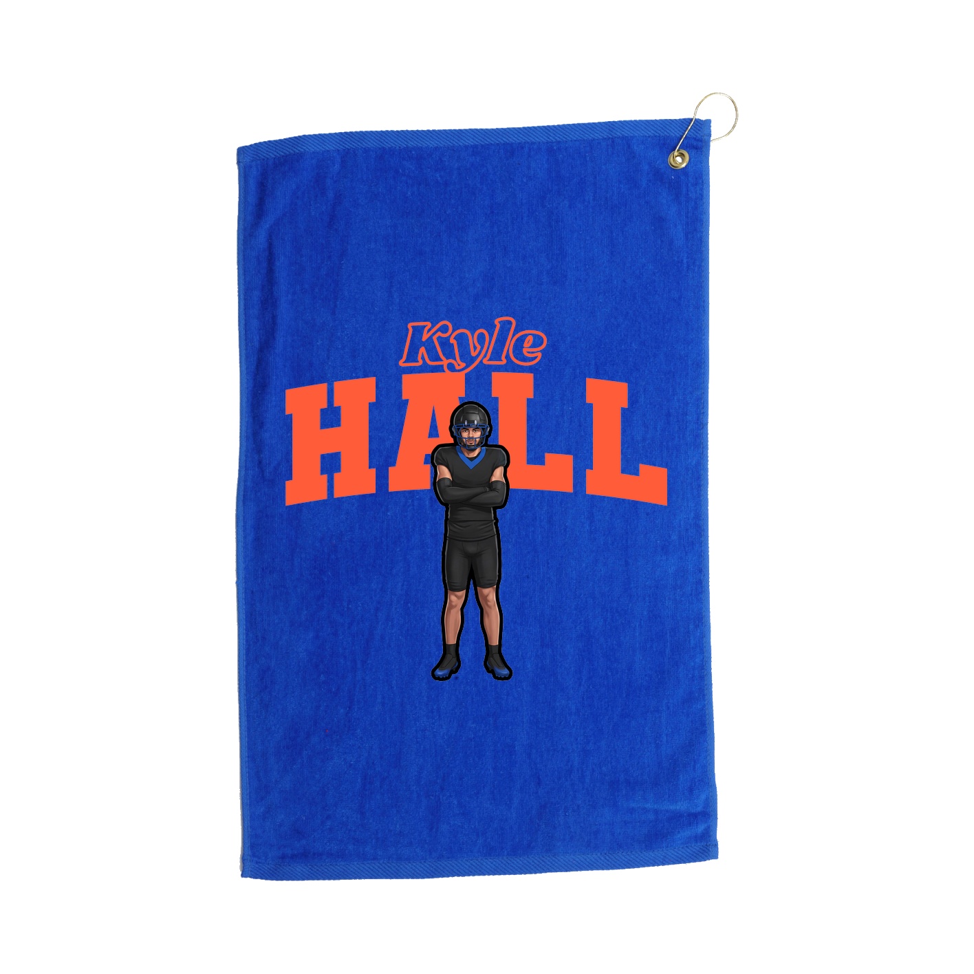 Golf Towel — Name Arch in Royal