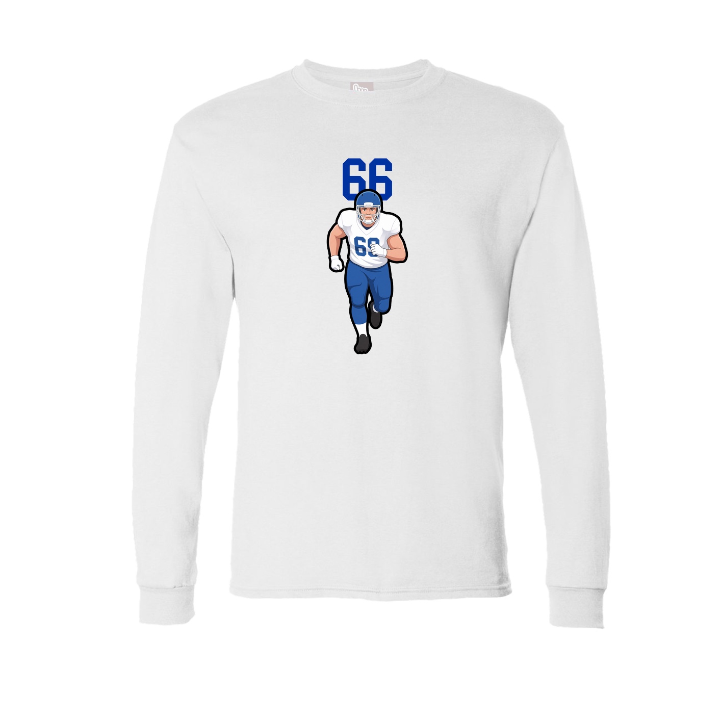 Long Sleeve Tee — Number Top in White