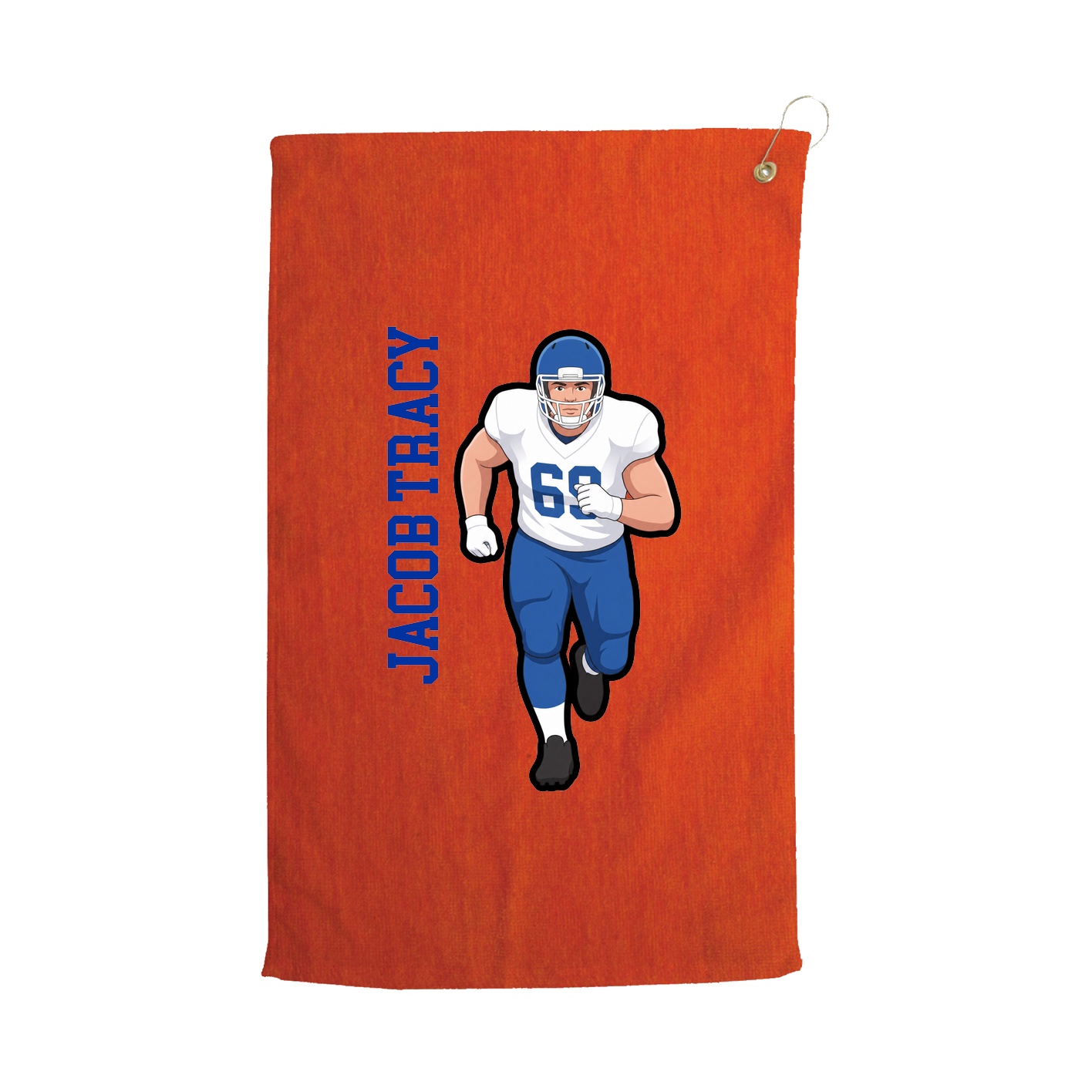 Golf Towel — Name Vertical in Orange