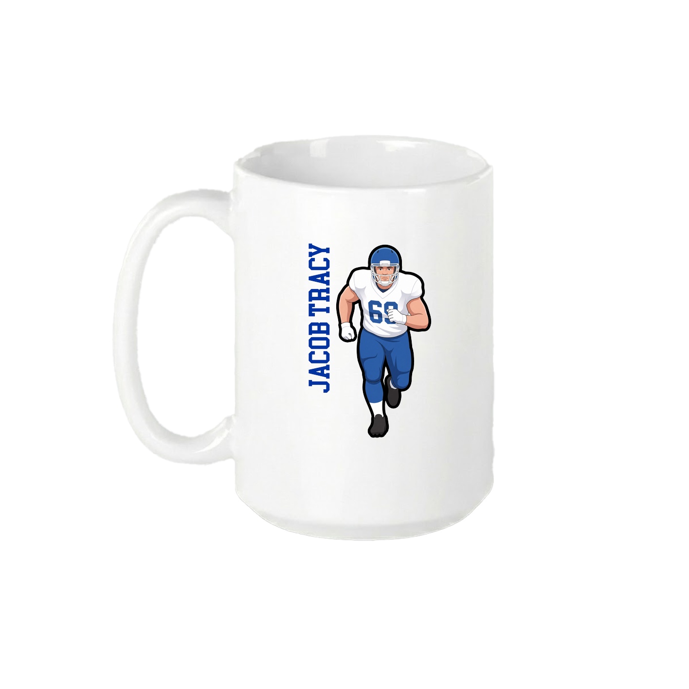 15oz Coffee Mug — Name Vertical in White