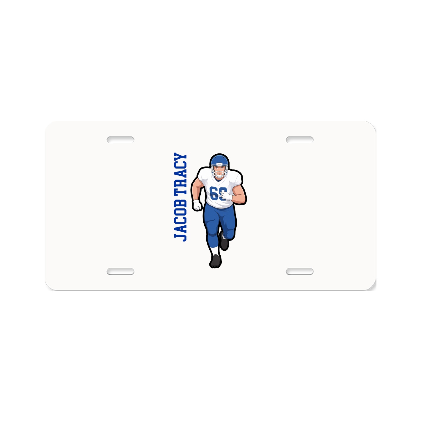 License Plate — Name Vertical in Classic