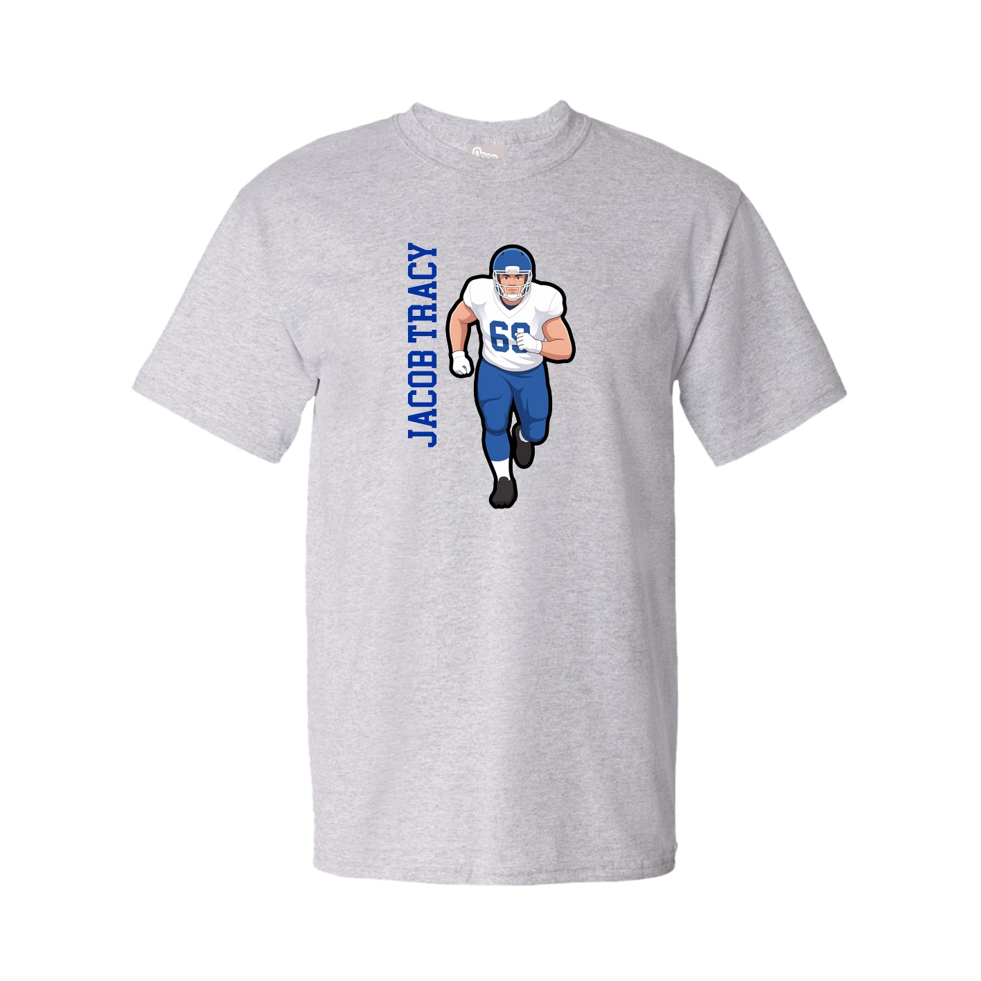 Tee — Name Vertical in Grey
