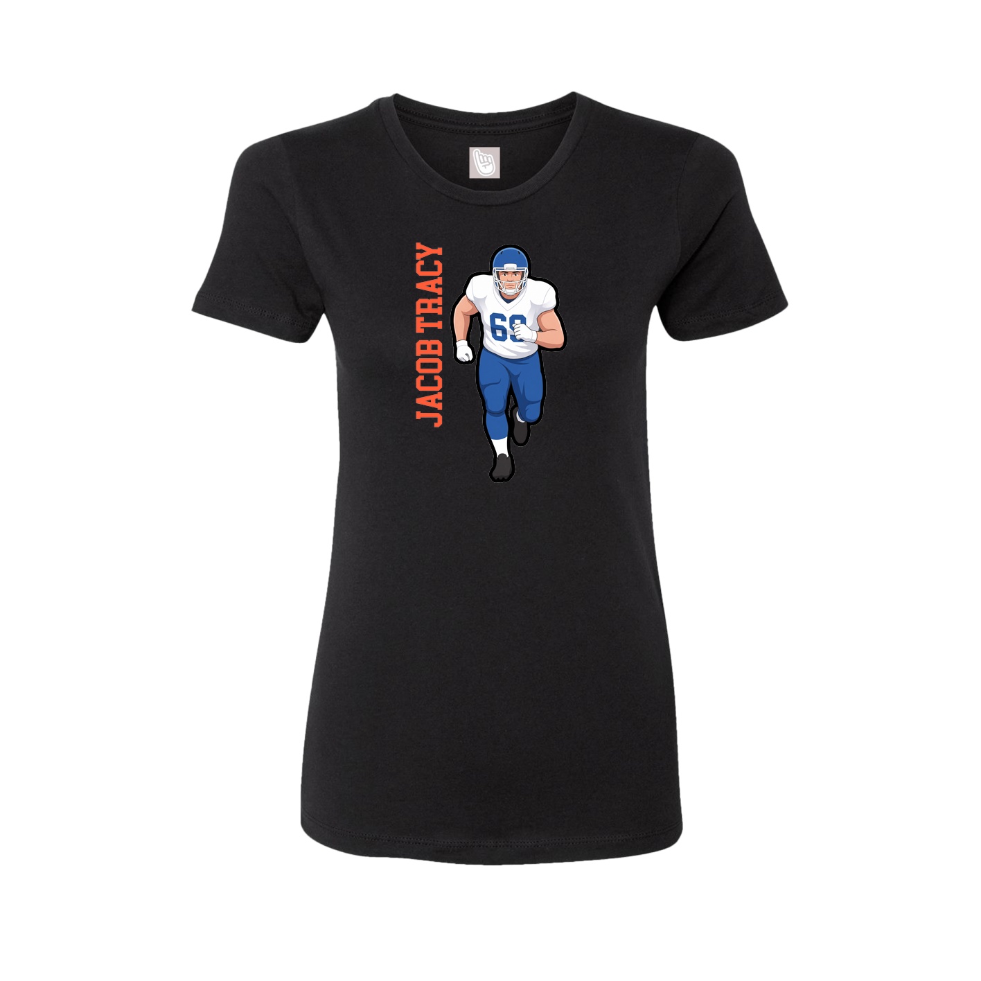 Fitted Women's Tee — Name Vertical in Black