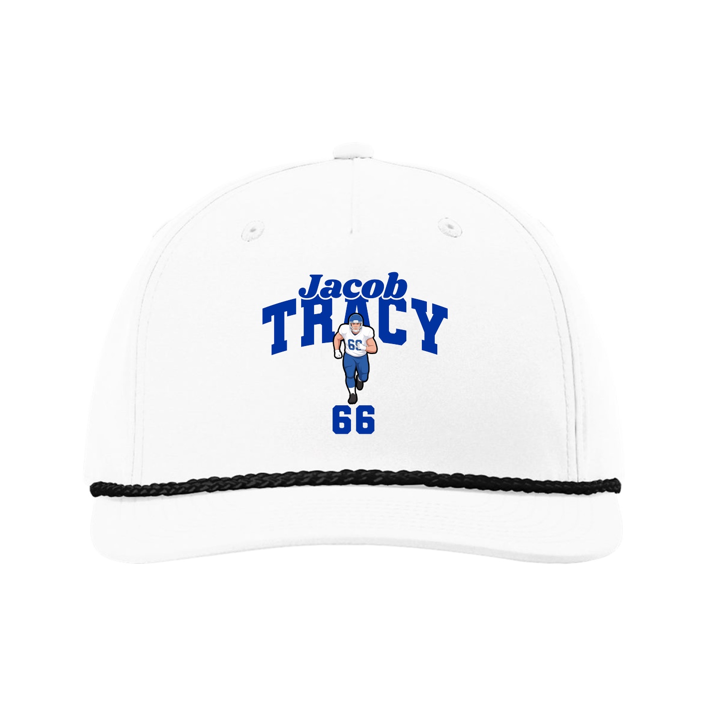 Five-Panel Classic Rope Cap — Signature Arch in White