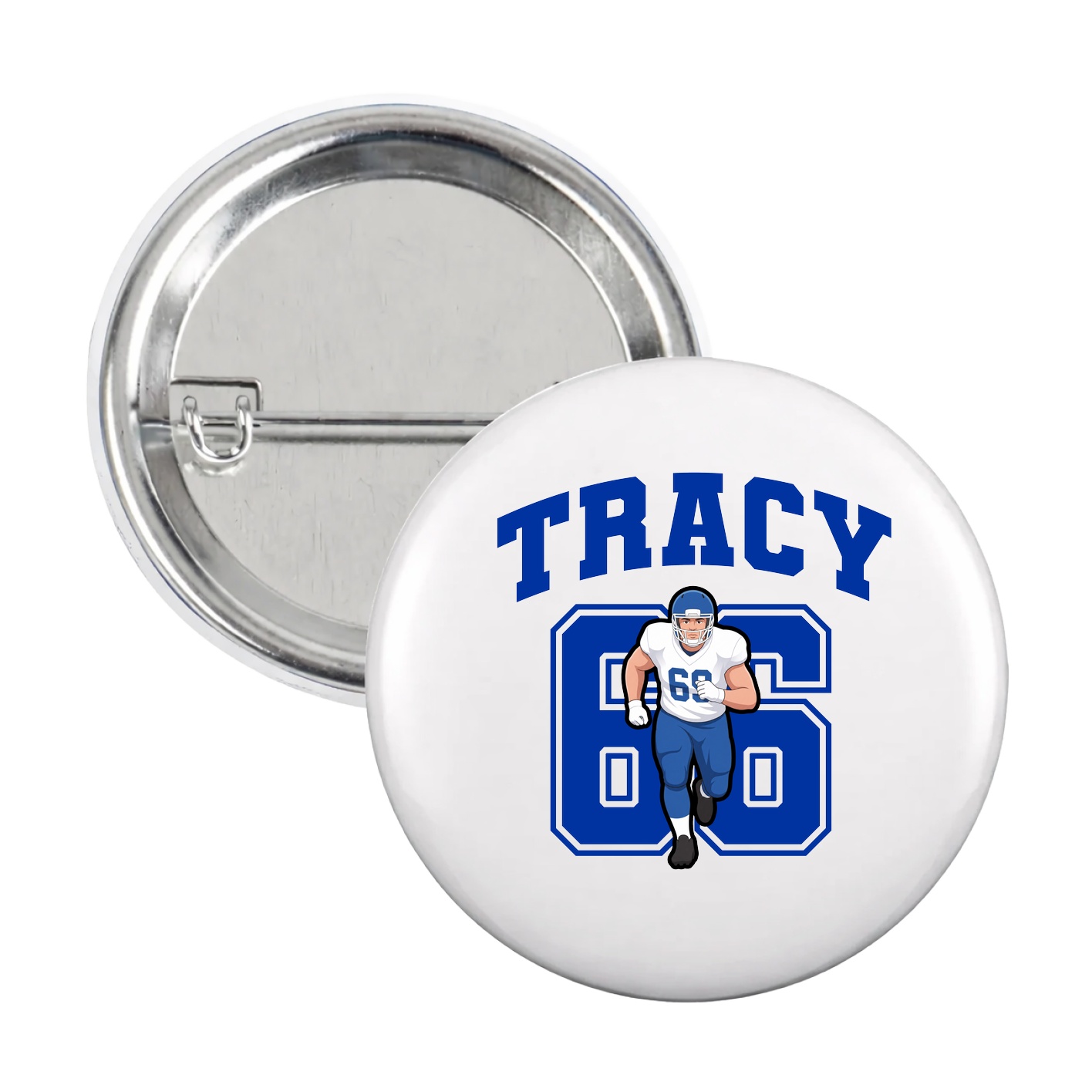 Game Day Button — Number in White