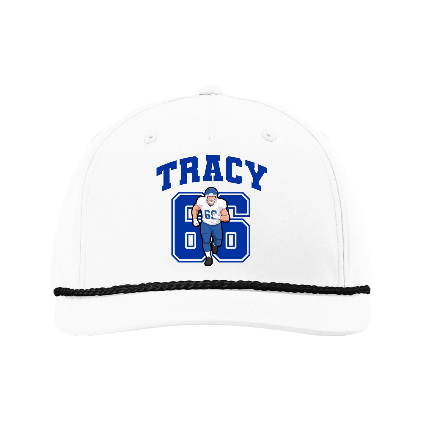 Five-Panel Classic Rope Cap — Number in White