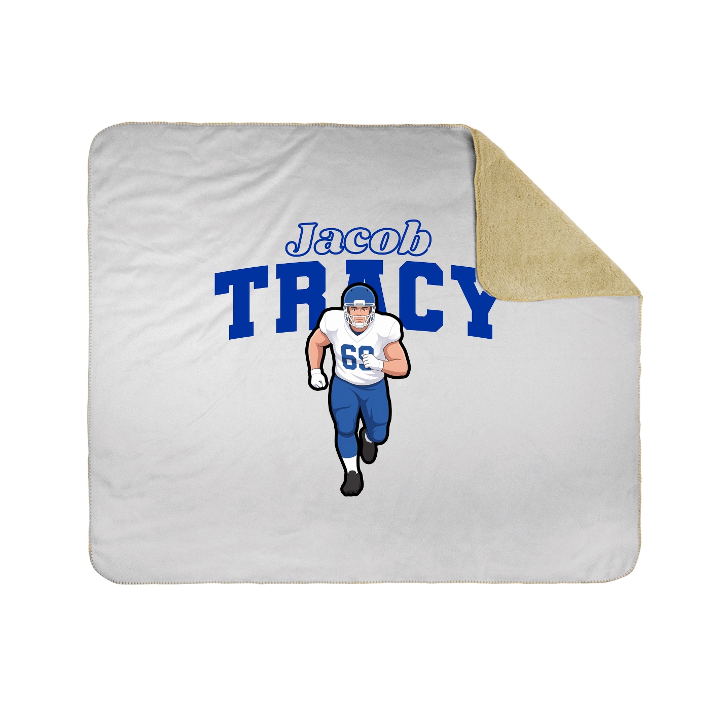 Throw Blanket — Name Arch in White