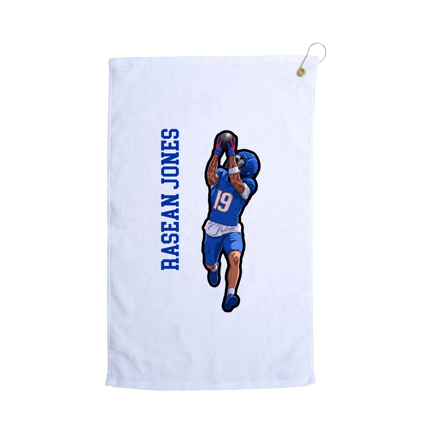 Golf Towel — Name Vertical in White