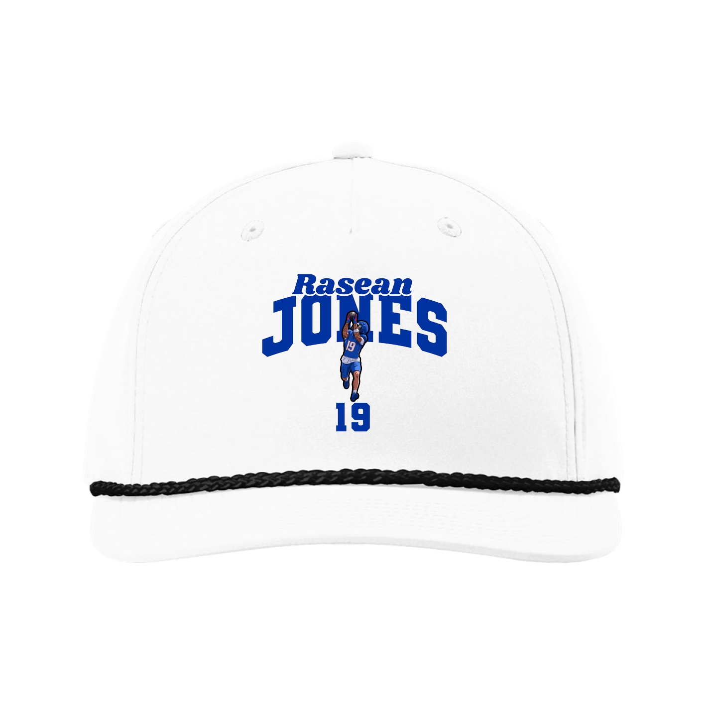 Five-Panel Classic Rope Cap — Signature Arch in White