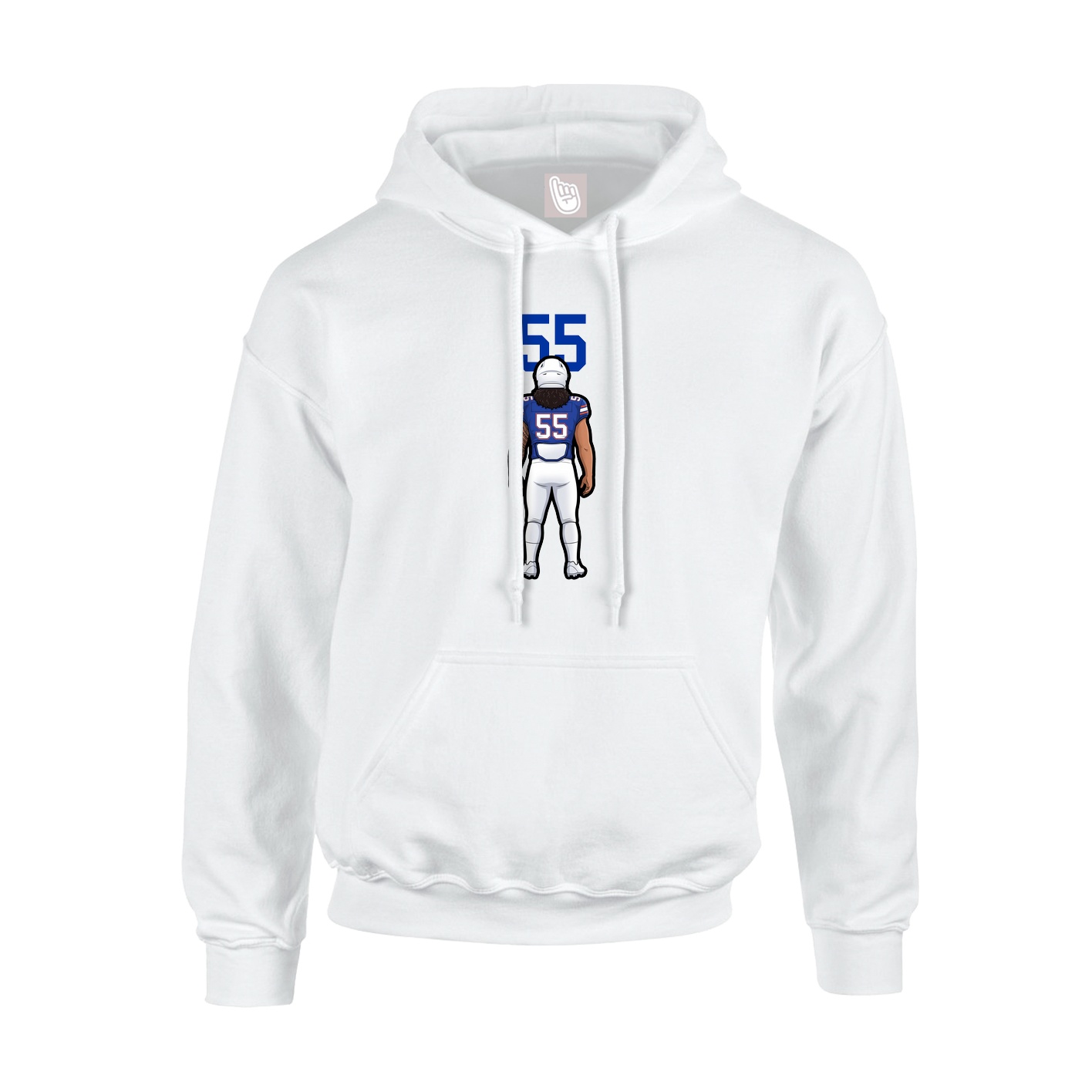 Youth Hoodie — Number Top in White