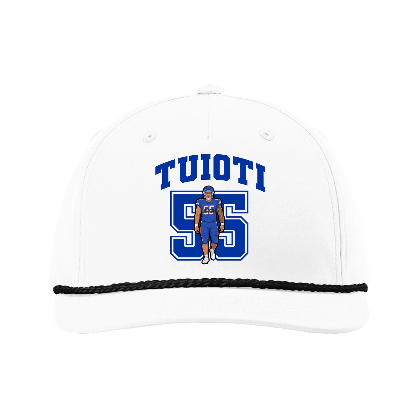 Five-Panel Classic Rope Cap — Number in White